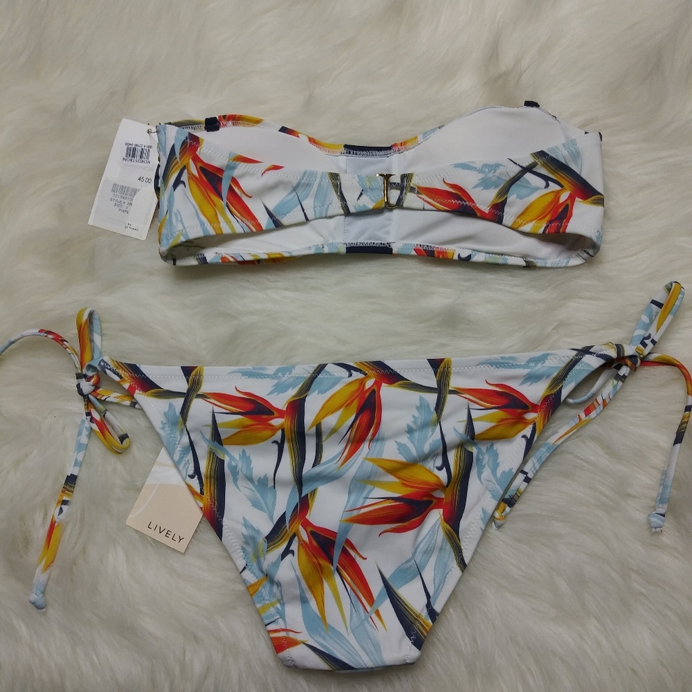 Lively bikini top and bottom tie sides floral - Picture 2 of 10